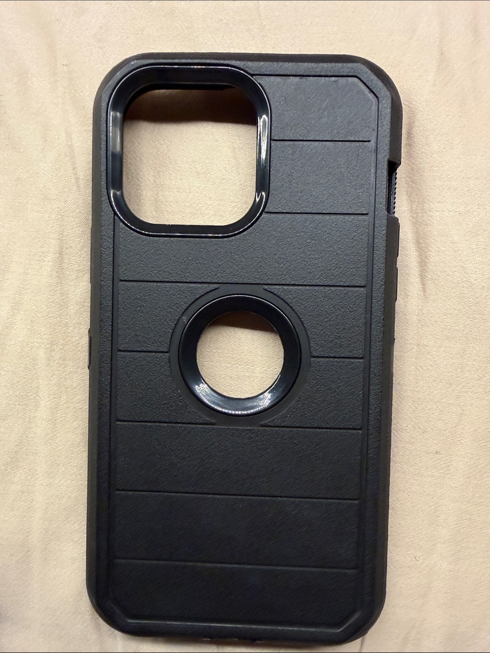 Black Protective 14 Pro Max Phone Case with Ring Cutout